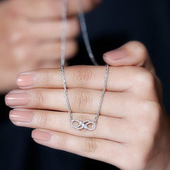 Certified Moissanite Infinity Symbol Necklace for Women