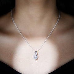 Certified Oval Cut Moissanite Teardrop Pendant Necklace for Wedding