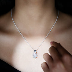 Certified Oval Cut Moissanite Teardrop Pendant Necklace for Wedding