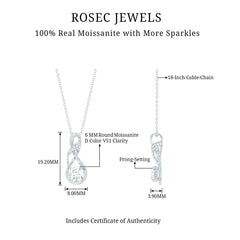 Certified Moissanite Infinity Necklace with Chain