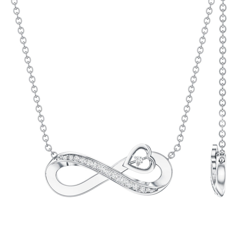 Minimalist Moissanite Infinity Heart Necklace for Women
