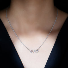 Minimalist Moissanite Infinity Heart Necklace for Women