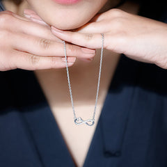 Minimalist Moissanite Infinity Heart Necklace for Women