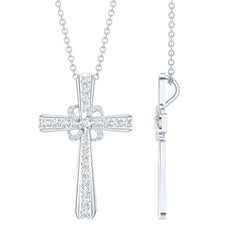 Certified Moissanite Cross Pendant with Silver Chain