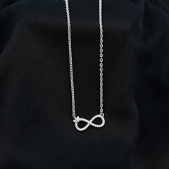 Certified Pave Set Moissanite Infinity Necklace with Butterfly