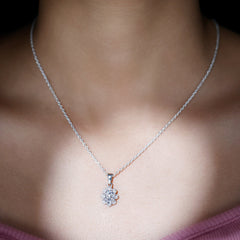 Flower Inspired Moissanite Oval Necklace with Chain