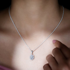 Flower Inspired Moissanite Oval Necklace with Chain