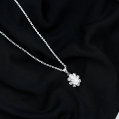 Flower Inspired Moissanite Oval Necklace with Chain