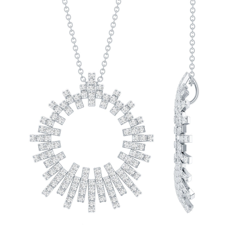 Womens Moissanite Designer Cocktail Necklace With Silver Chain