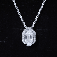 Emerald Cut Moissanite Cocktail Necklace for Women