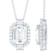 Emerald Cut Moissanite Cocktail Necklace for Women