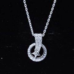 Certified Moissanite Shooting Star Necklace with Chain