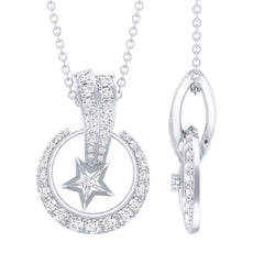 Certified Moissanite Shooting Star Necklace with Chain