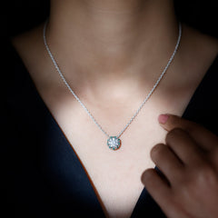 Vintage Style 2 CT Moissanite Solitaire Pendant with Lab Emerald