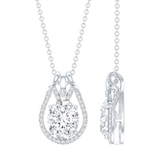 7X9 MM Oval Cut Moissanite Drop Necklace For Wedding