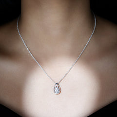 7X9 MM Oval Cut Moissanite Drop Necklace For Wedding