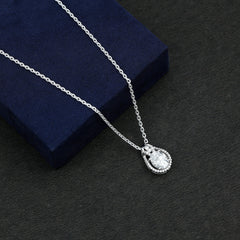 7X9 MM Oval Cut Moissanite Drop Necklace For Wedding