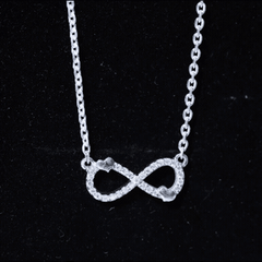Certified Moissanite Infinity Heart Necklace in 14K Gold Plated Silver