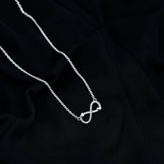 Certified Moissanite Infinity Heart Necklace in 14K Gold Plated Silver