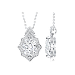 Certified Moissanite Vintage Necklace for Women