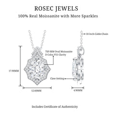 Certified Moissanite Vintage Necklace for Women