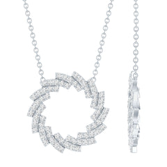 Certified Moissanite Eternity Necklace in Sterling Silver