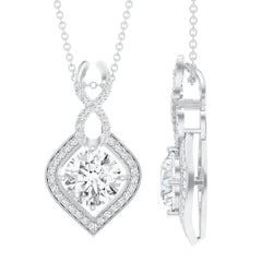 2.62 Carat Moissanite Wedding Necklace for Bride with Silver Chain