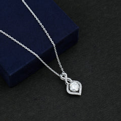 2.62 Carat Moissanite Wedding Necklace for Bride with Silver Chain