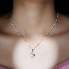 Moissanite Art Deco Necklace with Silver Chain