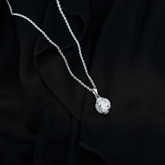 Moissanite Art Deco Necklace with Silver Chain