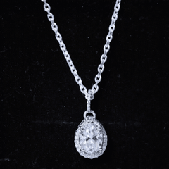 Certified Oval 6X8MM Moissanite Bridal Necklace For Wedding