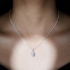 Certified Oval 6X8MM Moissanite Bridal Necklace For Wedding