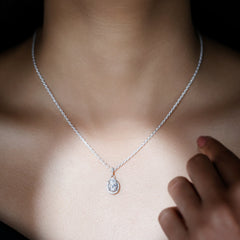 Certified Oval 6X8MM Moissanite Bridal Necklace For Wedding