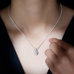 Certified 7X9MM Moissanite Teardrop Wedding Necklace for Women