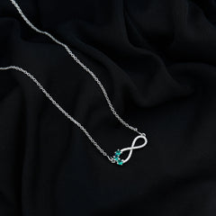 Lab Created Emerald and Moissanite Infinity Necklace with Chain