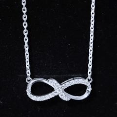 Moissanite Infinity Necklace with Silver Chain