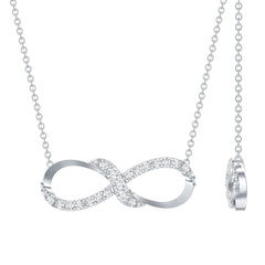 Moissanite Infinity Necklace with Silver Chain