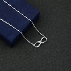 Moissanite Infinity Necklace with Silver Chain