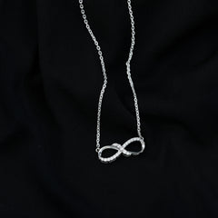 Moissanite Infinity Necklace with Silver Chain