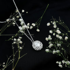 Art Deco Style 2 Carat Moissanite Designer Necklace with Silver Chain