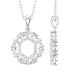 Womens Moissanite Designer Eternity Necklace with Silver Chain