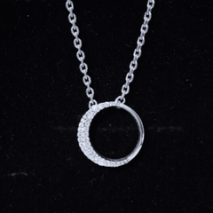 Moissanite Circle of Life Necklace with Silver Chain