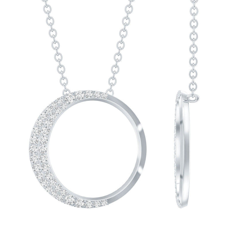 Moissanite Circle of Life Necklace with Silver Chain