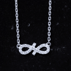 Moissanite Infinity Stackable Necklace in14K Gold Plated Silver