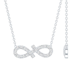Moissanite Infinity Stackable Necklace in14K Gold Plated Silver
