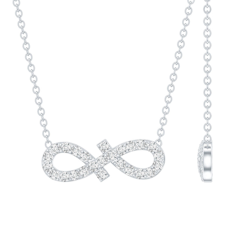 Moissanite Infinity Stackable Necklace in14K Gold Plated Silver