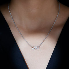 Moissanite Infinity Stackable Necklace in14K Gold Plated Silver