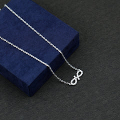 Moissanite Infinity Stackable Necklace in14K Gold Plated Silver