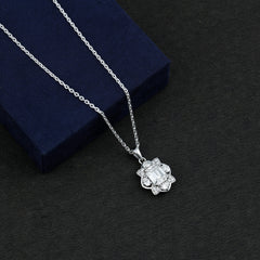Certified Emerald Cut Moissanite Designer Wedding Necklace