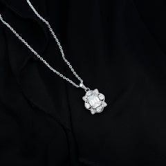 Certified Emerald Cut Moissanite Designer Wedding Necklace